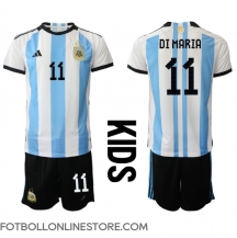 Argentina Angel Di Maria #11 Replika Hemmatröja Barn VM 2022 Kortärmad (+ byxor)