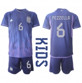 Argentina German Pezzella #6 Replika Bortatröja Barn VM 2022 Kortärmad (+ byxor)
