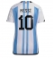 Argentina Lionel Messi #10 Replika Hemmatröja Dam VM 2022 Kortärmad