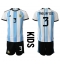 Argentina Nicolas Tagliafico #3 Replika Hemmatröja Barn VM 2022 Kortärmad (+ byxor)