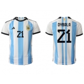 Argentina Paulo Dybala #21 Replika Hemmatröja VM 2022 Kortärmad