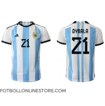 Argentina Paulo Dybala #21 Replika Hemmatröja VM 2022 Kortärmad