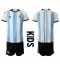 Argentina Replika Hemmatröja Barn VM 2022 Kortärmad (+ byxor)