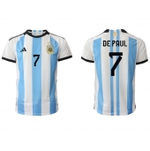 Argentina Rodrigo de Paul #7 Replika Hemmatröja VM 2022 Kortärmad
