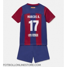 Barcelona Marcos Alonso #17 Replika Hemmatröja Barn 2023-24 Kortärmad (+ byxor)