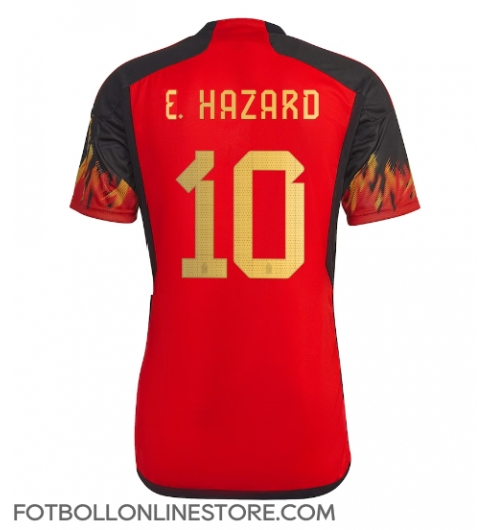 Belgien Eden Hazard #10 Replika Hemmatröja VM 2022 Kortärmad