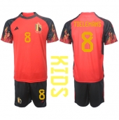 Belgien Youri Tielemans #8 Replika Hemmatröja Barn VM 2022 Kortärmad (+ byxor)