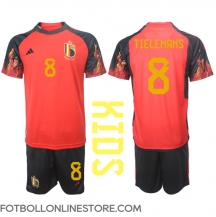 Belgien Youri Tielemans #8 Replika Hemmatröja Barn VM 2022 Kortärmad (+ byxor)