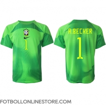 Brasilien Alisson Becker #1 Målvakt Replika Bortatröja VM 2022 Kortärmad