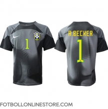 Brasilien Alisson Becker #1 Målvakt Replika Hemmatröja VM 2022 Kortärmad
