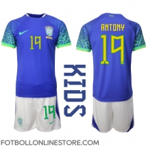 Brasilien Antony #19 Replika Bortatröja Barn VM 2022 Kortärmad (+ byxor)