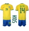 Brasilien Eder Militao #14 Replika Hemmatröja Barn VM 2022 Kortärmad (+ byxor)