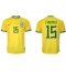 Brasilien Fabinho #15 Replika Hemmatröja VM 2022 Kortärmad