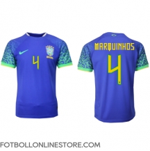 Brasilien Marquinhos #4 Replika Bortatröja VM 2022 Kortärmad