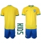 Brasilien Replika Hemmatröja Barn VM 2022 Kortärmad (+ byxor)