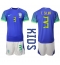 Brasilien Thiago Silva #3 Replika Bortatröja Barn VM 2022 Kortärmad (+ byxor)