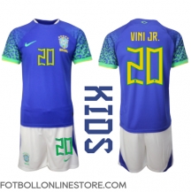 Brasilien Vinicius Junior #20 Replika Bortatröja Barn VM 2022 Kortärmad (+ byxor)