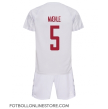 Danmark Joakim Maehle #5 Replika Bortatröja Barn VM 2022 Kortärmad (+ byxor)