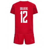 Danmark Kasper Dolberg #12 Replika Hemmatröja Barn VM 2022 Kortärmad (+ byxor)