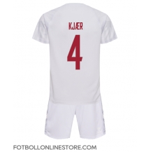 Danmark Simon Kjaer #4 Replika Bortatröja Barn VM 2022 Kortärmad (+ byxor)