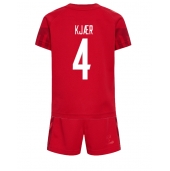 Danmark Simon Kjaer #4 Replika Hemmatröja Barn VM 2022 Kortärmad (+ byxor)