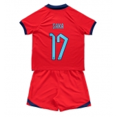 England Bukayo Saka #17 Replika Bortatröja Barn VM 2022 Kortärmad (+ byxor)