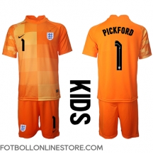 England Jordan Pickford #1 Målvakt Replika Bortatröja Barn VM 2022 Kortärmad (+ byxor)