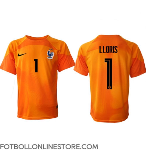 Frankrike Hugo Lloris #1 Målvakt Replika Hemmatröja VM 2022 Kortärmad