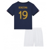 Frankrike Karim Benzema #19 Replika Hemmatröja Barn VM 2022 Kortärmad (+ byxor)