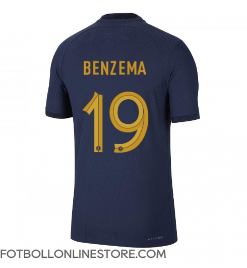 Frankrike Karim Benzema #19 Replika Hemmatröja VM 2022 Kortärmad