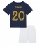 Frankrike Kingsley Coman #20 Replika Hemmatröja Barn VM 2022 Kortärmad (+ byxor)