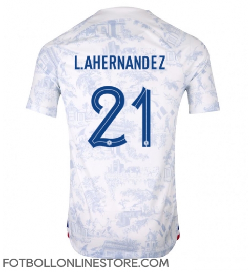 Frankrike Lucas Hernandez #21 Replika Bortatröja VM 2022 Kortärmad