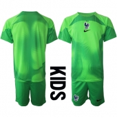 Frankrike Målvakt Replika Bortatröja Barn VM 2022 Kortärmad (+ byxor)