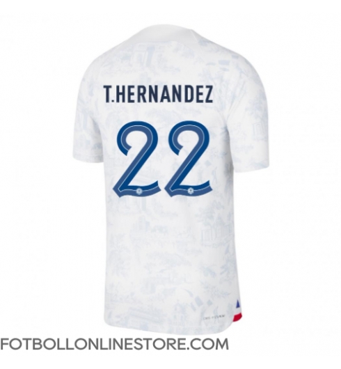 Frankrike Theo Hernandez #22 Replika Bortatröja VM 2022 Kortärmad