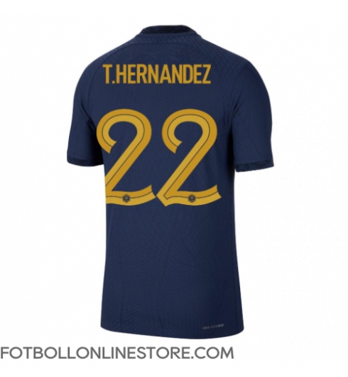 Frankrike Theo Hernandez #22 Replika Hemmatröja VM 2022 Kortärmad