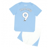 Manchester City Erling Haaland #9 Replika Hemmatröja Barn 2023-24 Kortärmad (+ byxor)