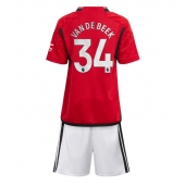 Manchester United Donny van de Beek #34 Replika Hemmatröja Barn 2023-24 Kortärmad (+ byxor)