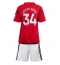 Manchester United Donny van de Beek #34 Replika Hemmatröja Barn 2023-24 Kortärmad (+ byxor)