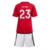 Manchester United Luke Shaw #23 Replika Hemmatröja Barn 2023-24 Kortärmad (+ byxor)