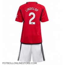 Manchester United Victor Lindelof #2 Replika Hemmatröja Barn 2023-24 Kortärmad (+ byxor)