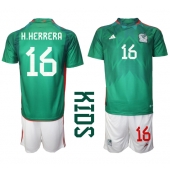 Mexiko Hector Herrera #16 Replika Hemmatröja Barn VM 2022 Kortärmad (+ byxor)