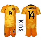 Nederländerna Davy Klaassen #14 Replika Hemmatröja Barn VM 2022 Kortärmad (+ byxor)