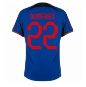Nederländerna Denzel Dumfries #22 Replika Bortatröja VM 2022 Kortärmad