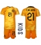 Nederländerna Frenkie de Jong #21 Replika Hemmatröja Barn VM 2022 Kortärmad (+ byxor)