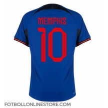 Nederländerna Memphis Depay #10 Replika Bortatröja VM 2022 Kortärmad