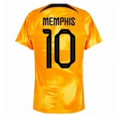 Nederländerna Memphis Depay #10 Replika Hemmatröja VM 2022 Kortärmad