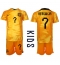 Nederländerna Steven Bergwijn #7 Replika Hemmatröja Barn VM 2022 Kortärmad (+ byxor)