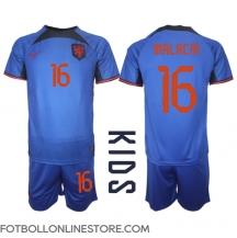 Nederländerna Tyrell Malacia #16 Replika Bortatröja Barn VM 2022 Kortärmad (+ byxor)