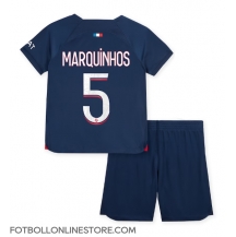 Paris Saint-Germain Marquinhos #5 Replika Hemmatröja Barn 2023-24 Kortärmad (+ byxor)