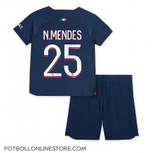 Paris Saint-Germain Nuno Mendes #25 Replika Hemmatröja Barn 2023-24 Kortärmad (+ byxor)